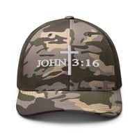 Image 3 of John 3:16 Camo Trucker Hat