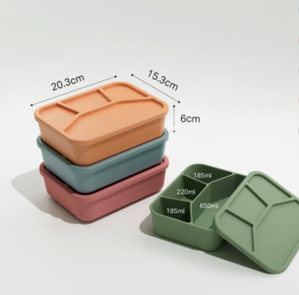 Silicone Bento 4 Lunchbox Blush Peach RRP$40