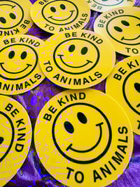 Image 2 of Be Kind To Animals VHS face style sticker