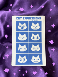 Image 1 of cat expressions sticker sheet
