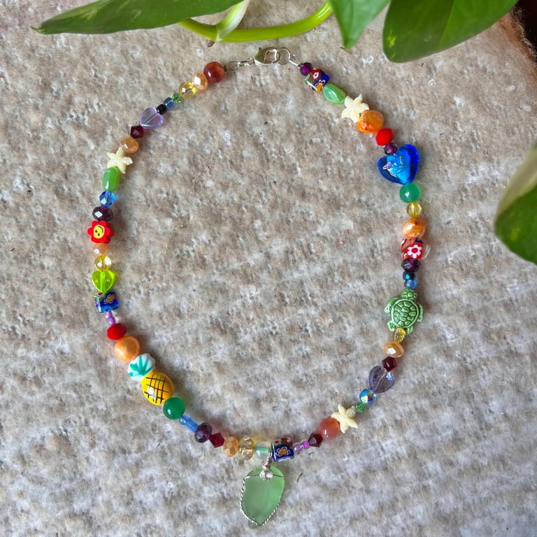 LGBTQIA+ Pride Beaded Charm Necklace