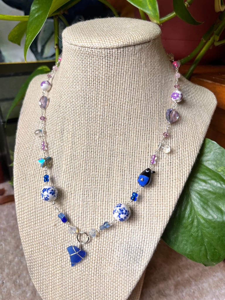 Bisexual Pride Beaded Charm Necklace Image 2