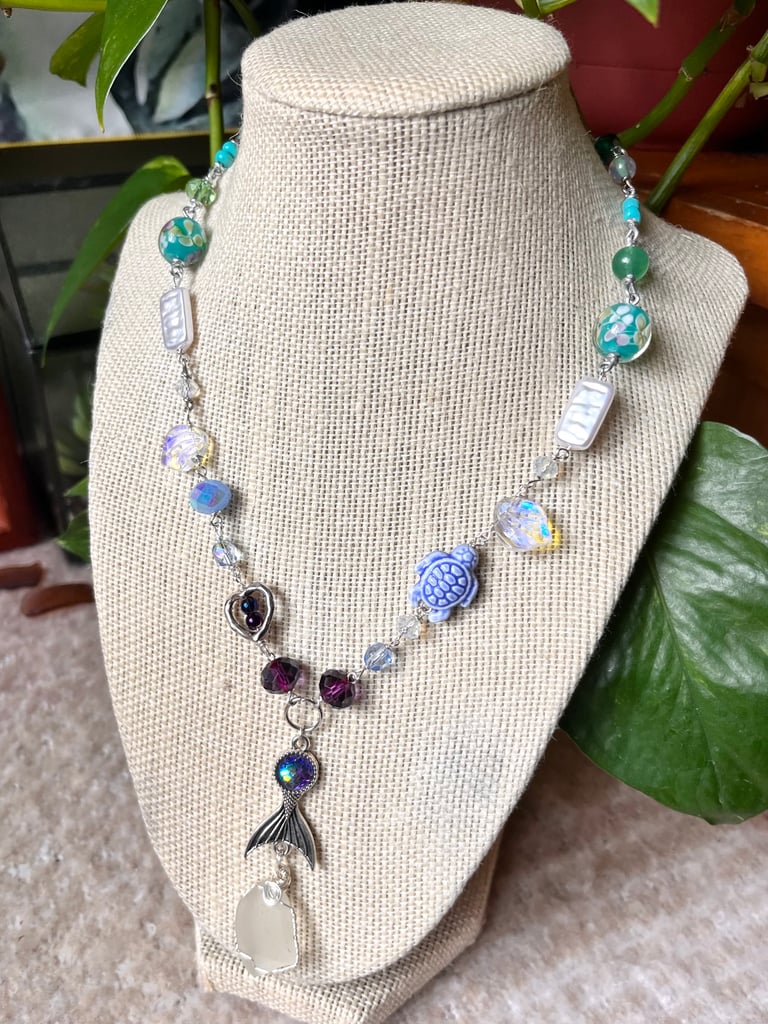 Gay Pride Beaded Charm Necklace