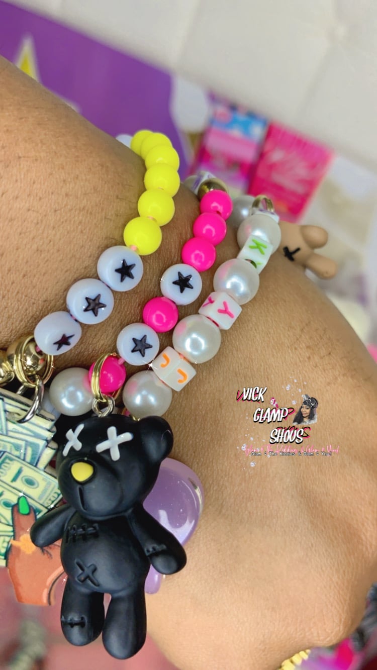 Image of 🧸 Beaded Teddy Bear Bracelets (3 Beaded Bracelets)