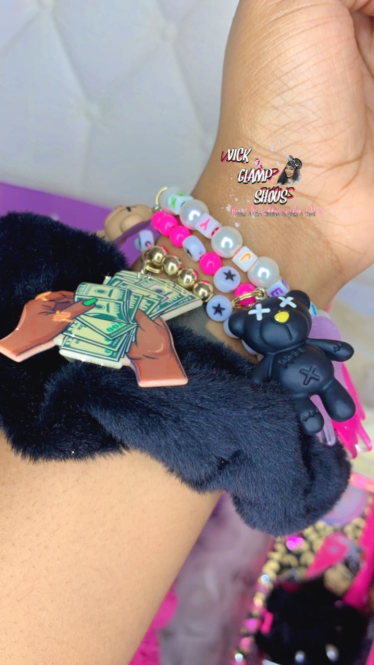 Image of 🧸 Beaded Teddy Bear Bracelets (3 Beaded Bracelets)