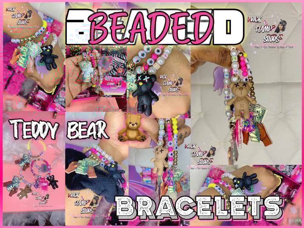 Image of 🧸 Beaded Teddy Bear Bracelets (3 Beaded Bracelets)