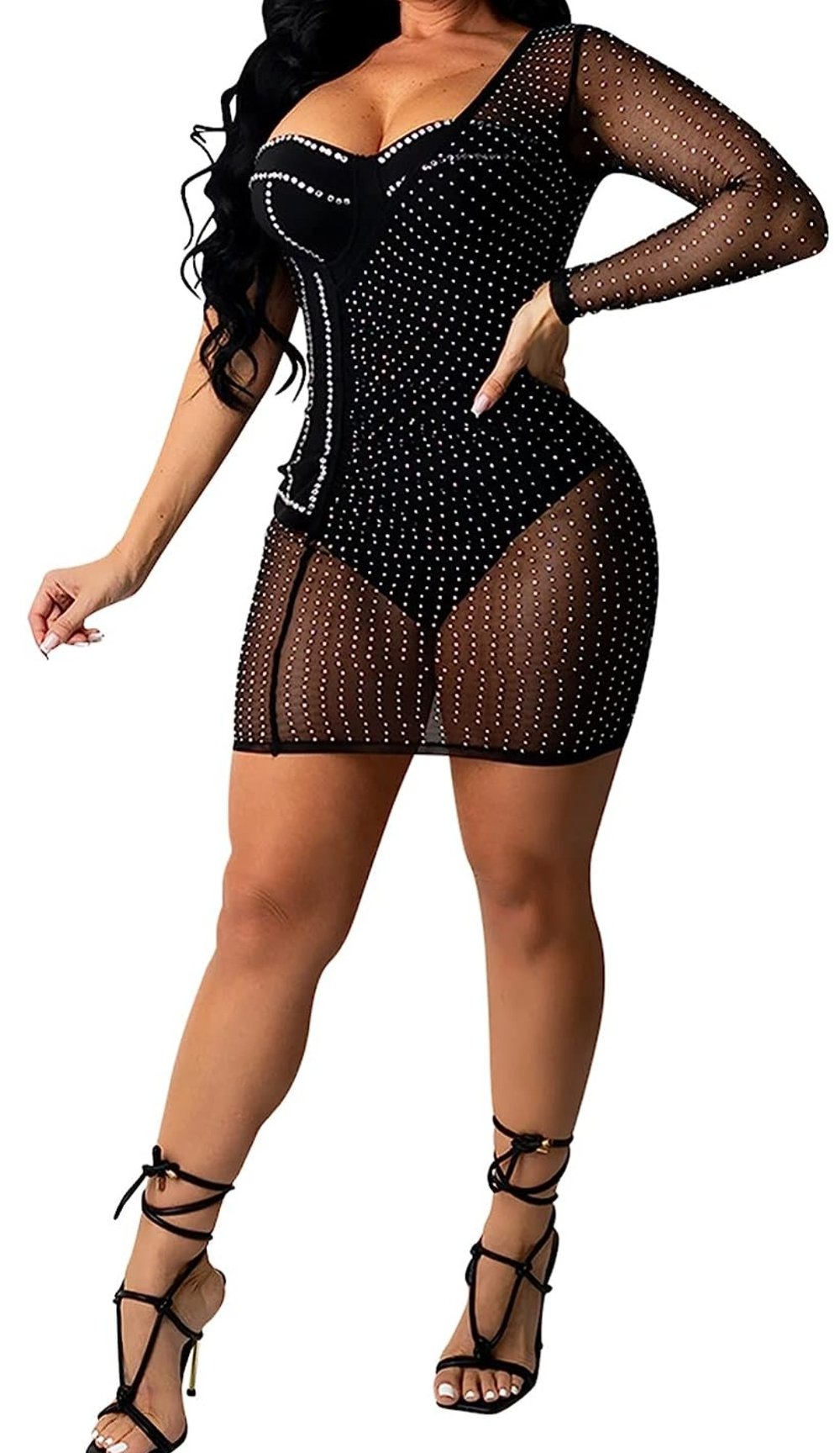 Image of Large Rhinestone Bodycon Dress