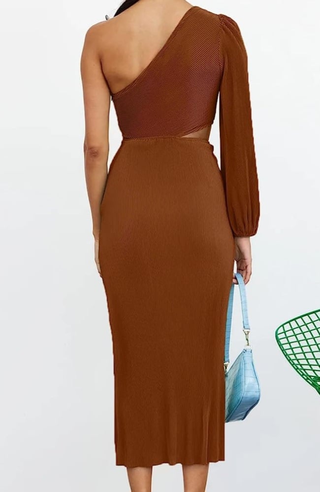 Image of Volemo Women’s Formal One Shoulder Long Sleeve Cut Out