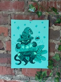 Image 2 of witch cat art print (8.5x11" or 4x6")
