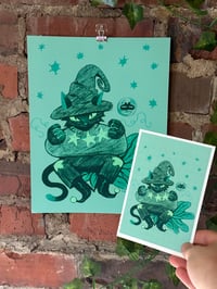 Image 1 of witch cat art print (8.5x11" or 4x6")