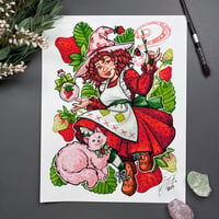 Image 1 of Strawberry Shortcake Witch Signed Watercolor Print