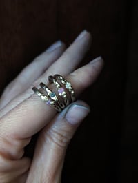 Image 4 of Cast-in-place Teal Sapphire ring