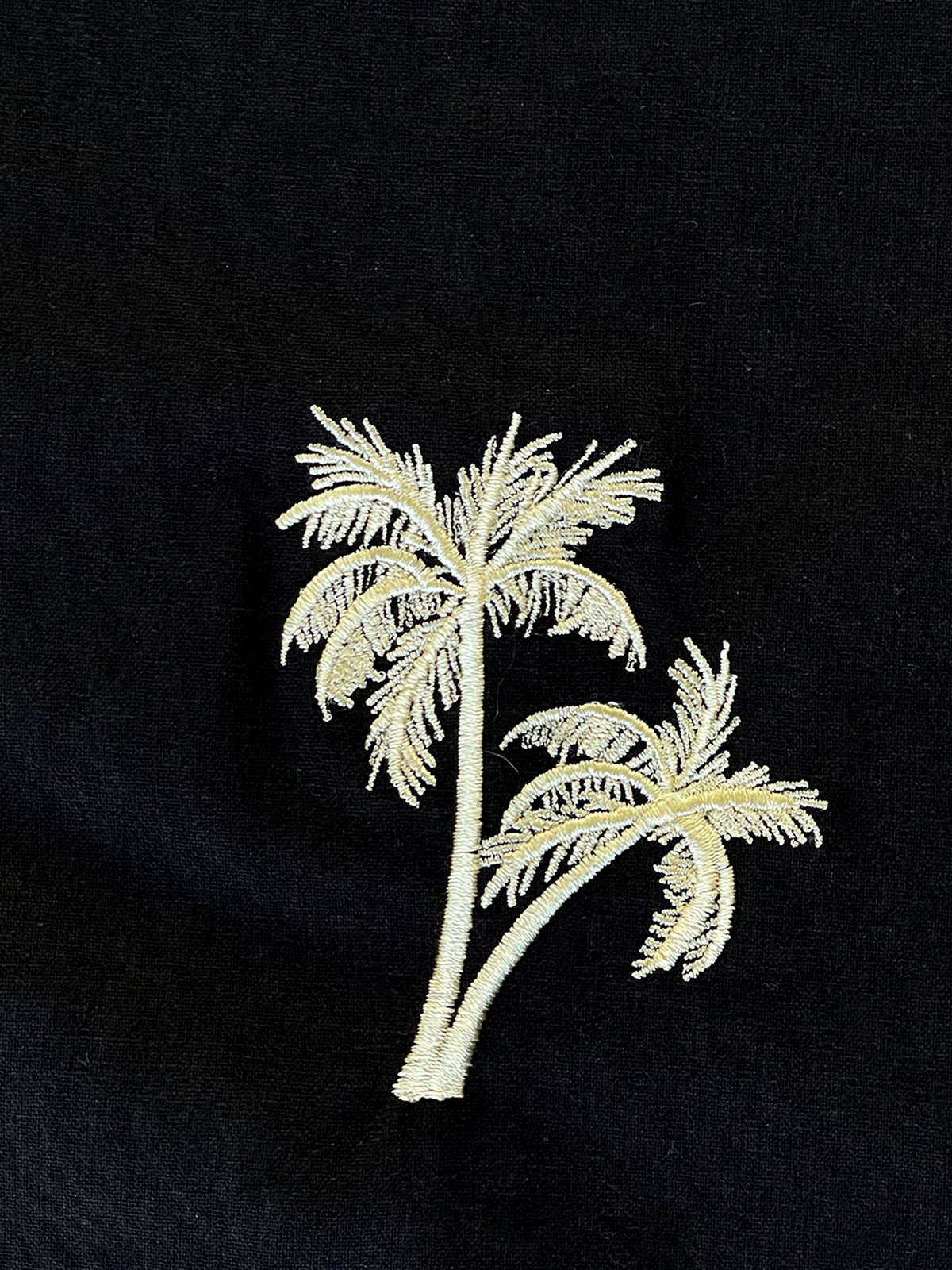 Image of Black linen palm shirt