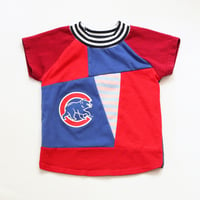 Image 1 of go cubs go cubbies team 4T The courtneycourtney TEE shirt unisex top patchwork boys tshirt tees eco