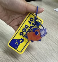 Beware of Dog Charm with Embroidery Tag