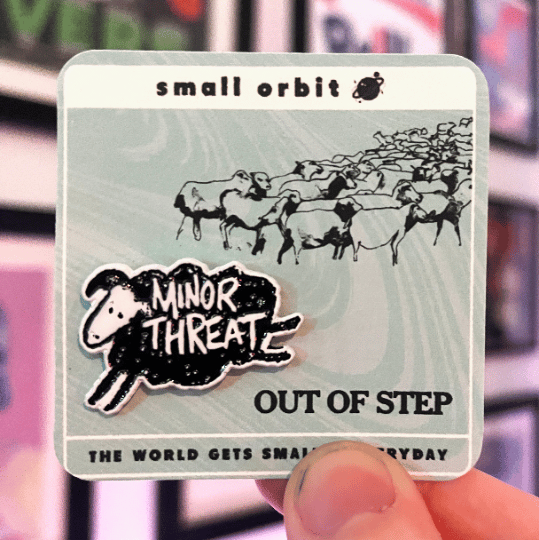 Image of Minor Threat - Out of step sheep 1.25" inch soft enamel pin
