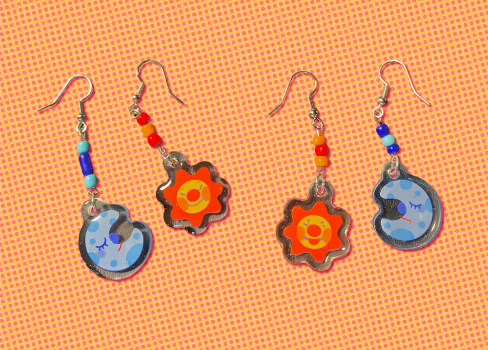 sun & moon earrings
