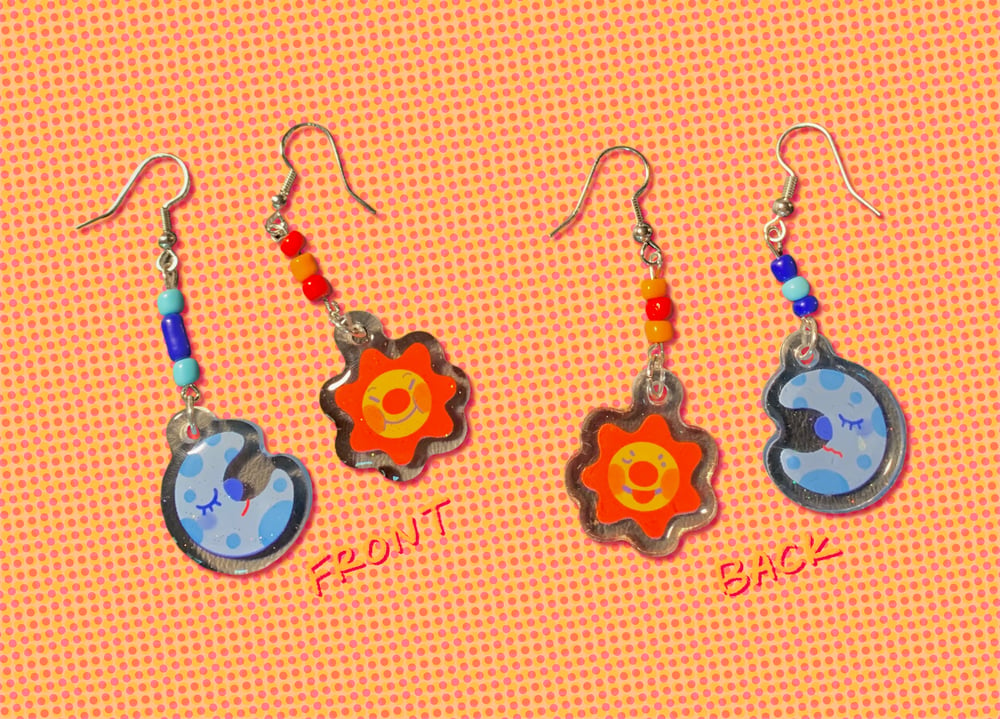 sun & moon earrings