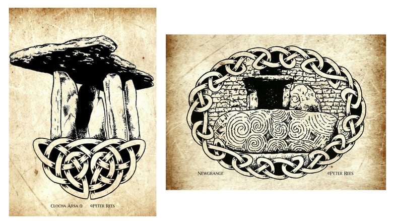 Image of Clocha Ársa(II) & Newgrange A5 artprint set