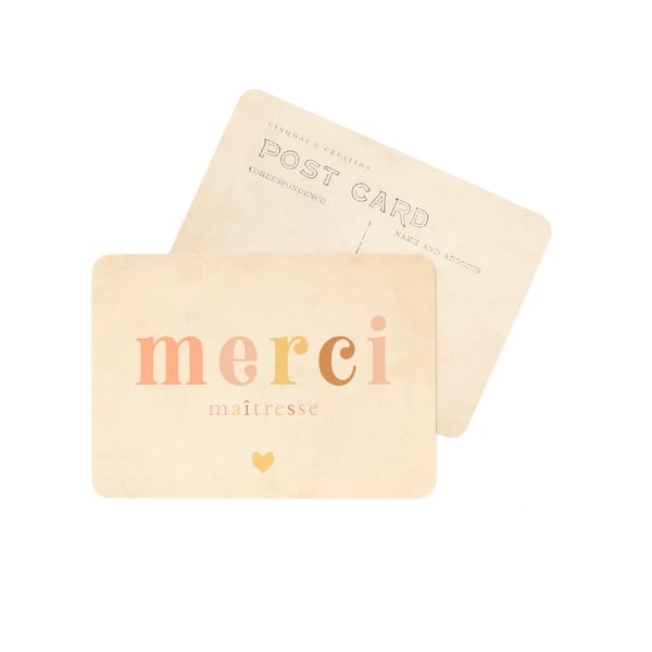 Image of Carte Postale  MERCI MAÎTRESSE / ARC EN CIEL