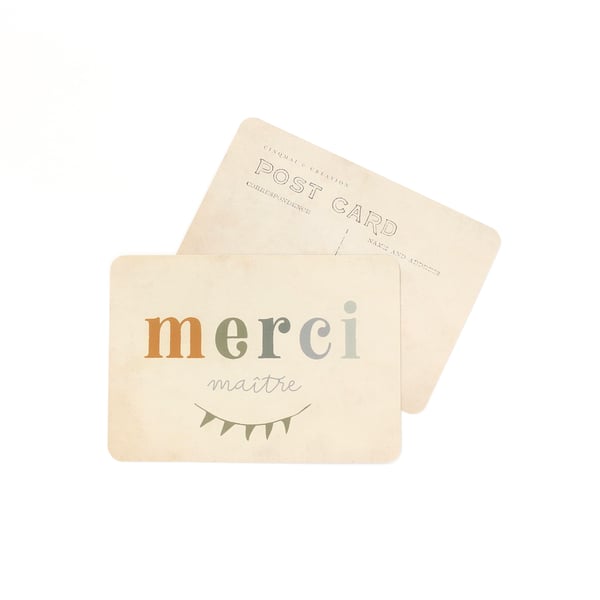 Image of Carte Postale  MERCI MAÎTRE / ARC EN CIEL
