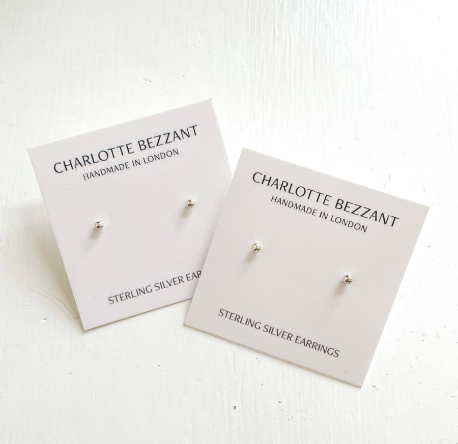 Image of Teeny handmade recycled silver studs 