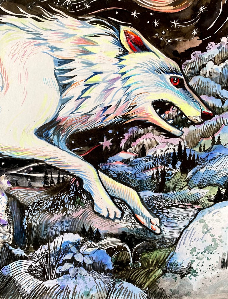 Fenrir original framed artwork Image 2