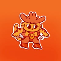 tiger cowboy sticker