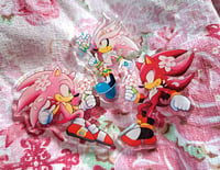 Image 1 of Sakura Hedgehogs 2'' Glitter Acrylic Pins