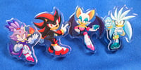 Image 3 of Speed Hedgehog Glitter Acrylic Pins