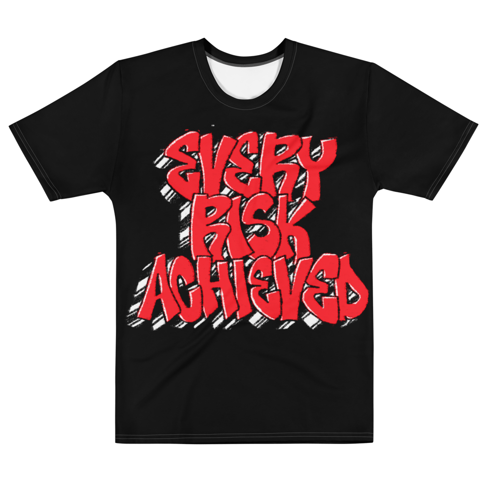 Image of EVERY RISK ACHIEVED GRAFFITI TEE (BLACK/RED)