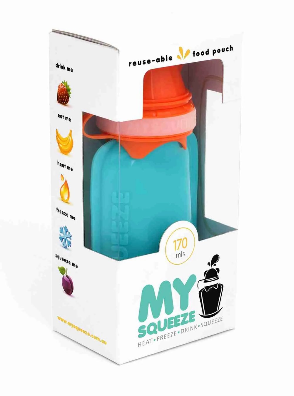 My Squeeze Reusable Food Pouch Aqua