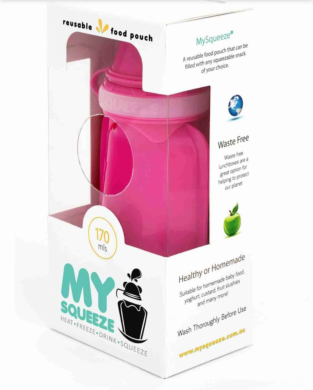 My Squeeze Reusable Food Pouch Pink
