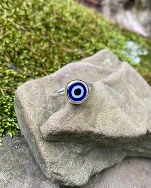 Image of Evil Eye Sterling Silver Ring - Made to Order