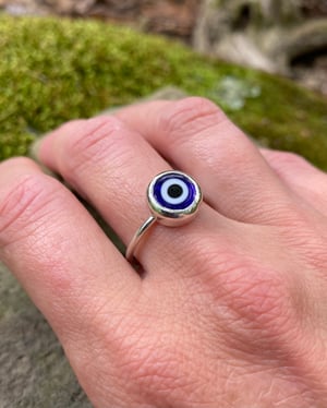 Image of Evil Eye Sterling Silver Ring - Made to Order