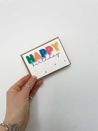 Image 1 of Mini Plantable Notecard - Happy Birthday Wildflower Seed Notelet