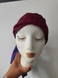 Image 2 of Head wrap red and purples wire inside 