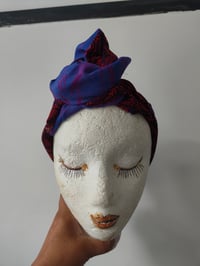 Image 3 of Head wrap red and purples wire inside 