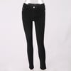 Back Zippered Denim Curvy Women's Skinny Jeans  in Black