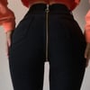 Back Zippered Denim Curvy Women's Skinny Jeans  in Black