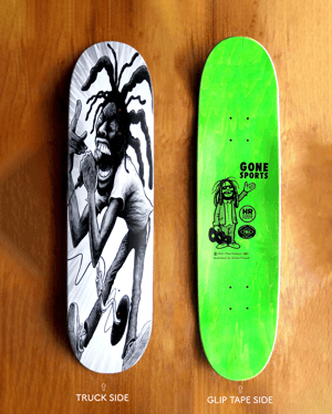 Image of Presspop - H.R. of Bad Brains Skateboard deck (With C.O.A, signed by H.R.)