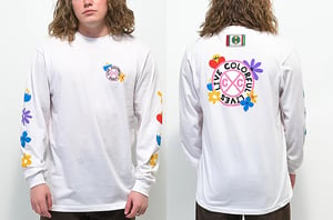 Image of Cross Colours - Live Colorful Lives White Long Sleeve T-Shirt