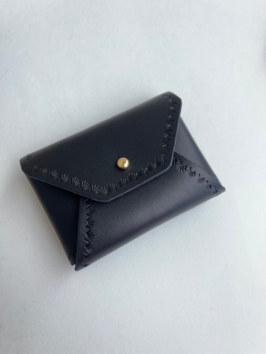 Image of Black Vachetta “No Stitch” Card Wallet 