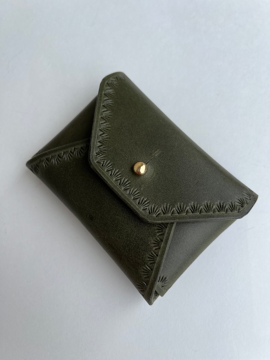 Image of Olive Vachetta “No Stitch” Card Wallet 