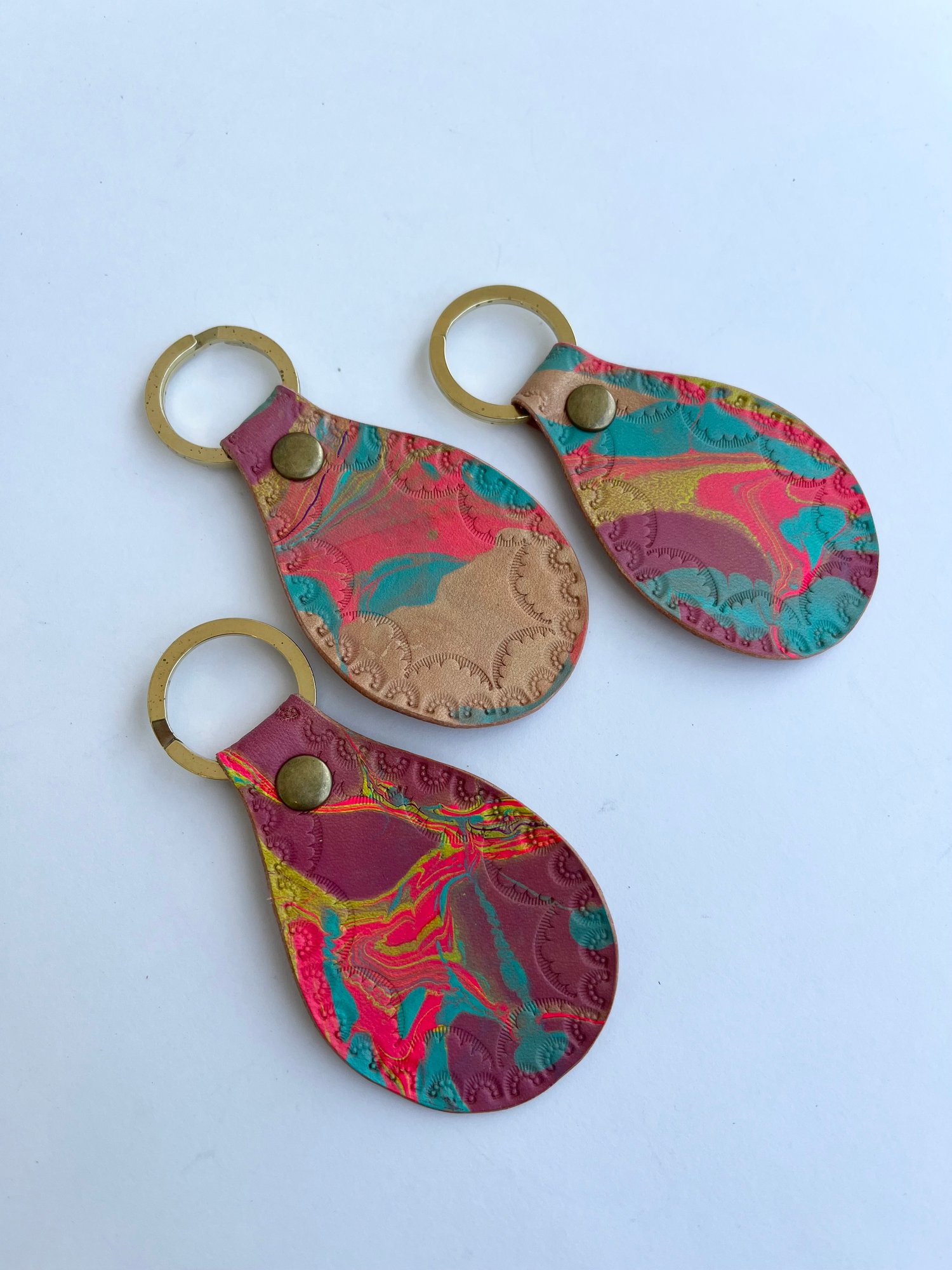 Image of Marbled Stamped Keychain 
