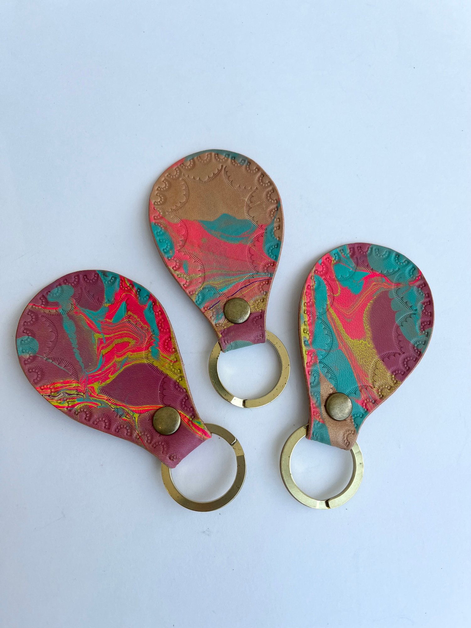 Image of Marbled Stamped Keychain 