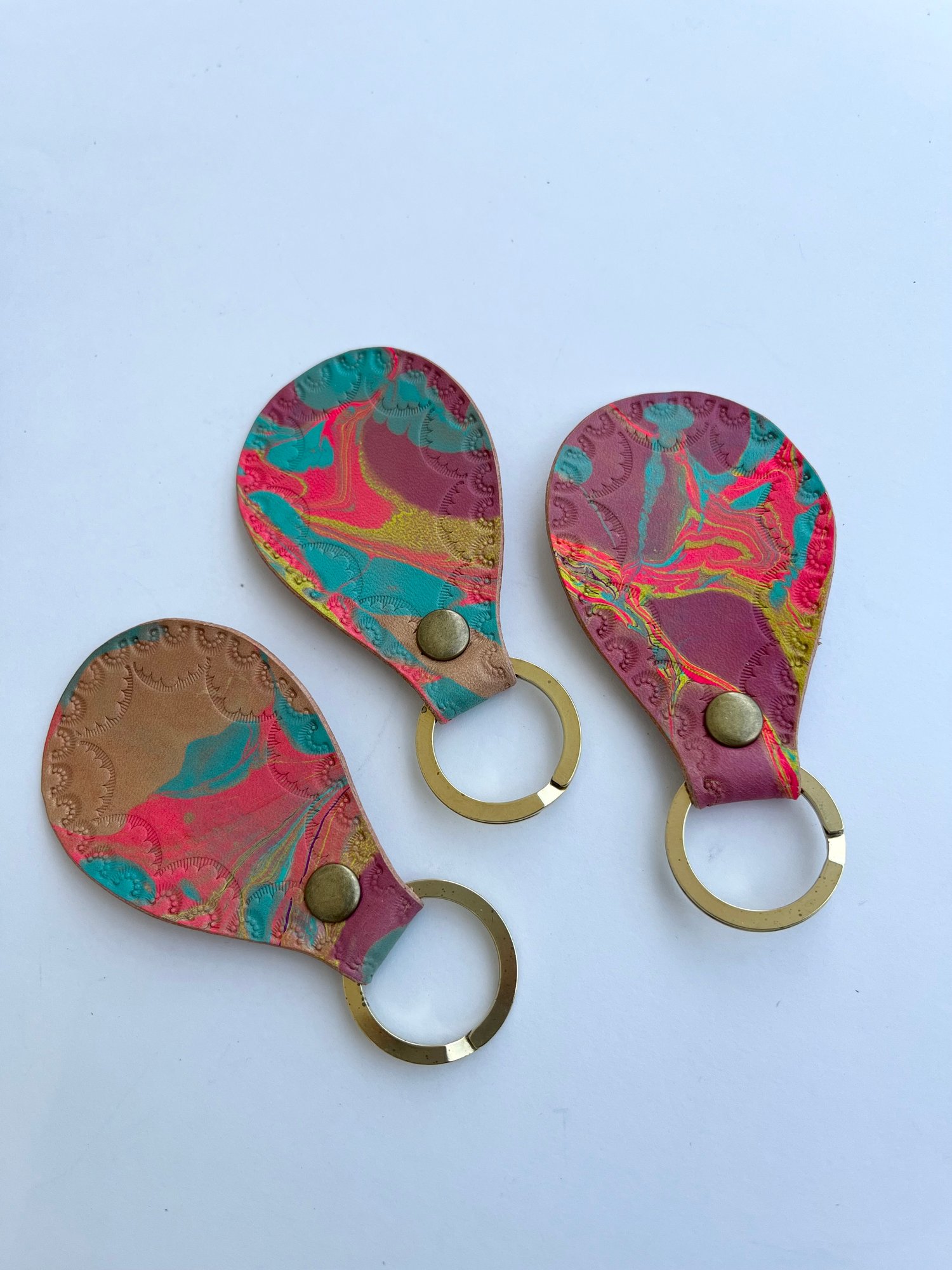 Image of Marbled Stamped Keychain 