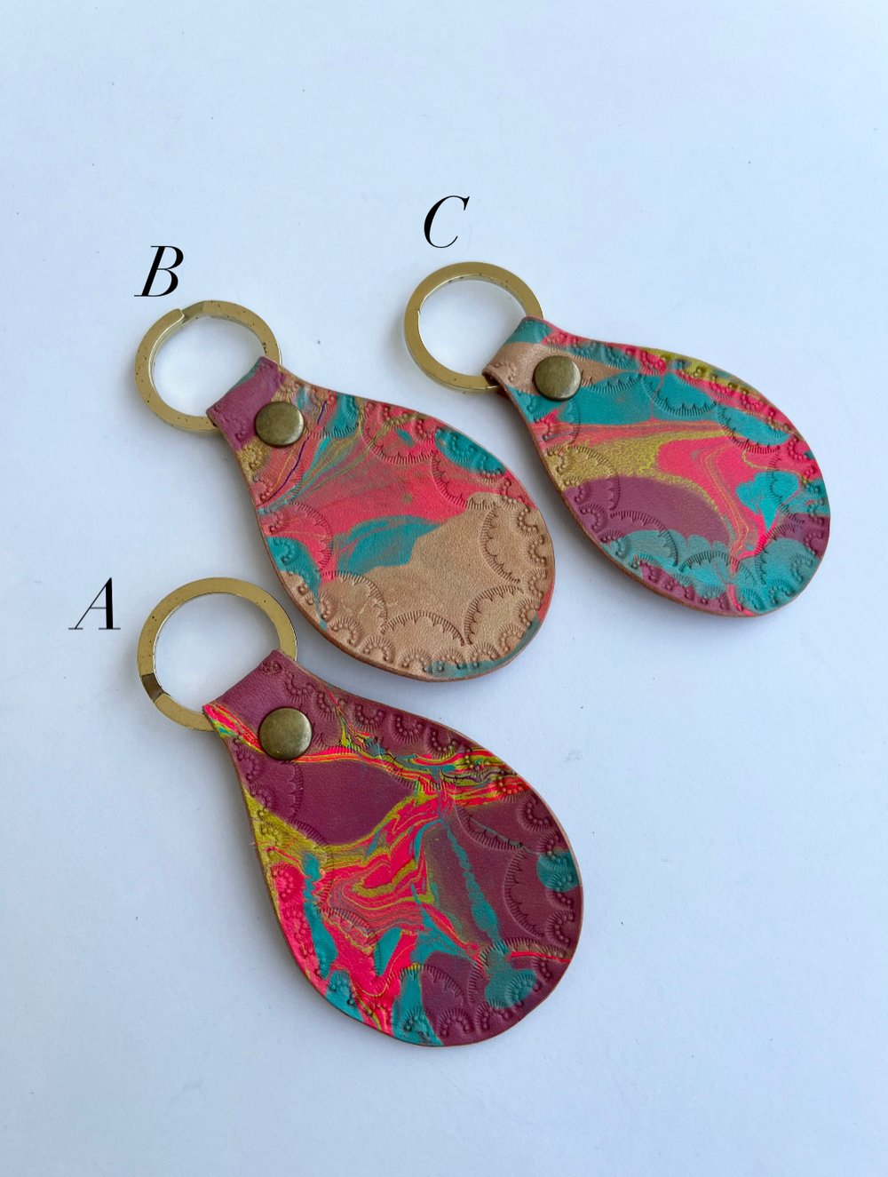 Image of Marbled Stamped Keychain 
