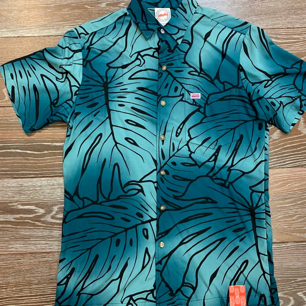 Image of Lilo Teal Men's Aloha Shirt 