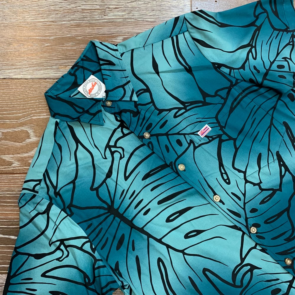 Image of Lilo Teal Men's Aloha Shirt 